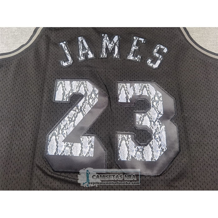 Camiseta Los Angeles Lakers LeBron James NO 23 Swingman Mitchell & Ness 2018-19 Negro
